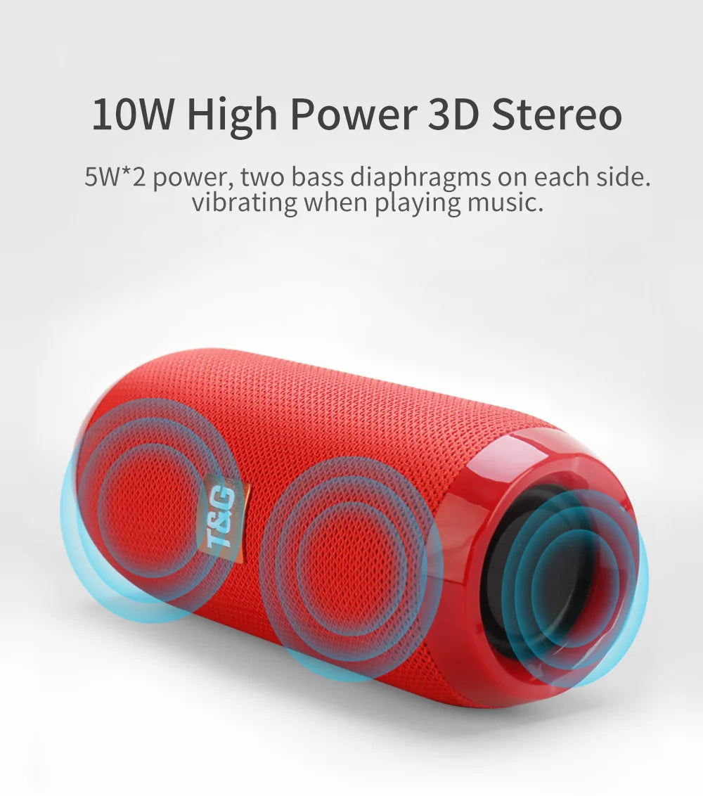 TG117 Bluetooth Speakers Portable Wireless Sound Box  Outdoor Loudspeaker Waterproof Stereo Surround Supports TF Radio