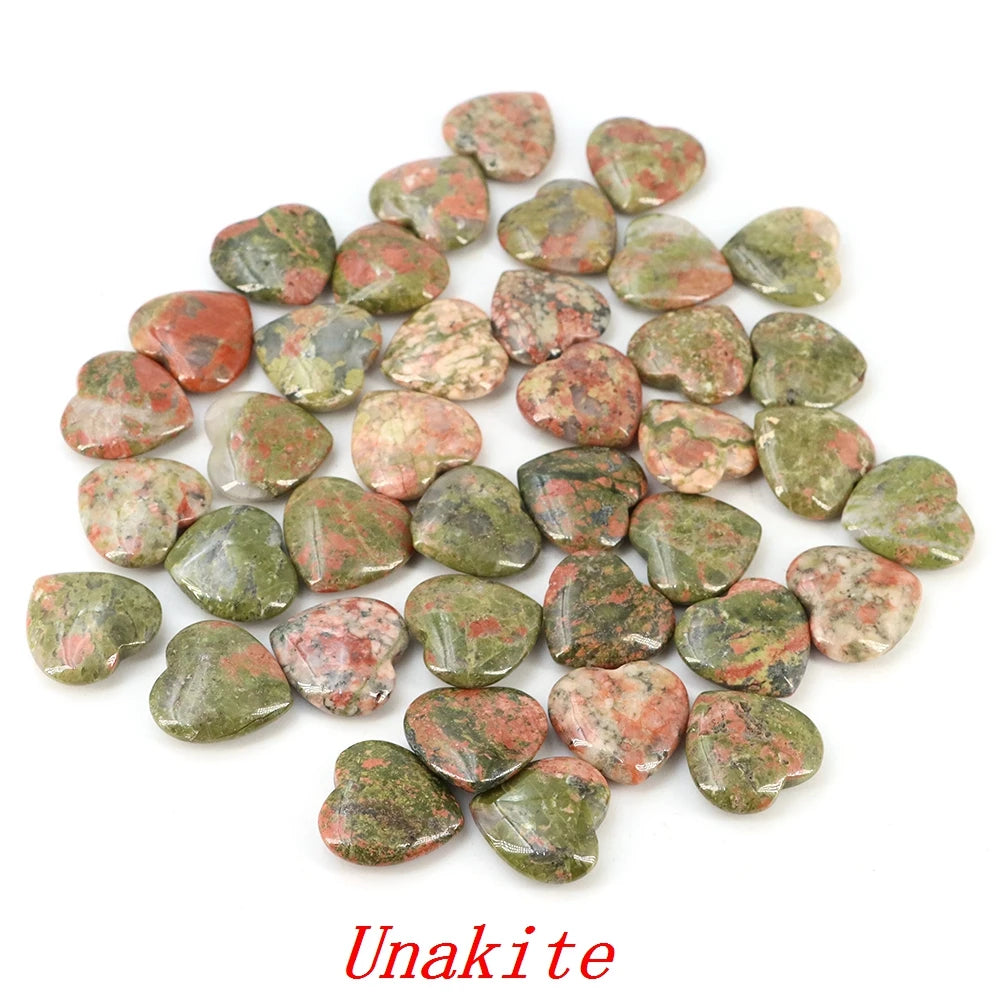 Lots Wholesale Gem Heart Shape LOVE 20MM Natural Crystal Amethyst Agate Bead Healing Reiki Natural Stone Gift Supplies