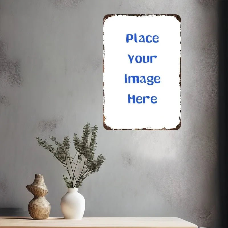 Custom Metal Wall Art Sign - Personalized TextPhotoLogo - Rustic Farmhouse Decor Style - Heavy-Duty Metal Construction - Customi