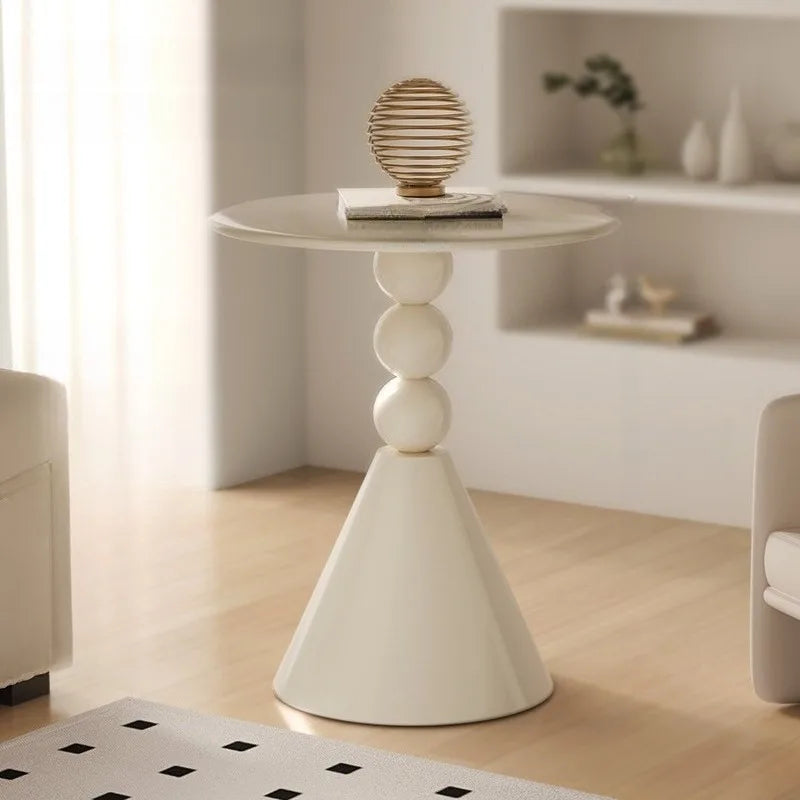 Retro room sofa side tables light luxury coffee table bedroom creative small round mesa para habitación living room furniture