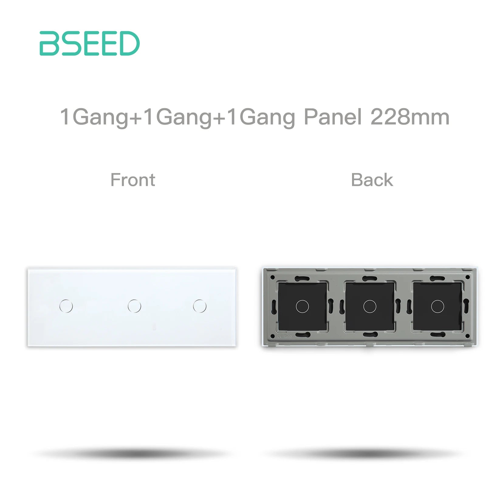 BSEED 1/2/3Gang Smart Zigbee Switches Function Part Touch Glass Front Panel EU Wall Socket Smart Plug DIY Parts Free Combination