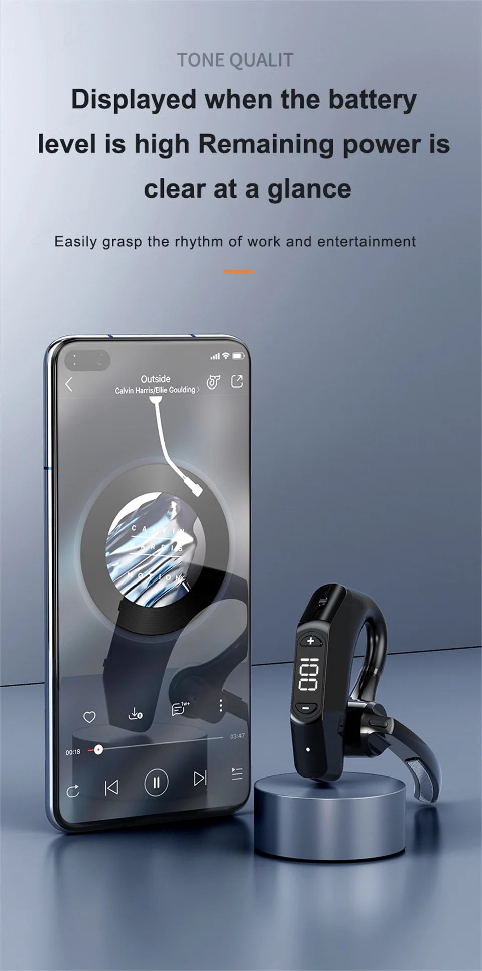 Wireless Headphones With Dual Microphon Bluetooth Earphone ENC Noise Cancelling Hands-free Headset Busines Auriculares Driving