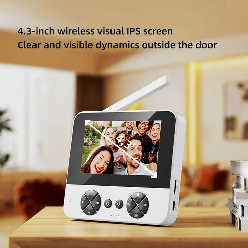 Smart security protection 4.3'' wireless doorway video intercom voice intercom doorbell visitor reminder support video recording