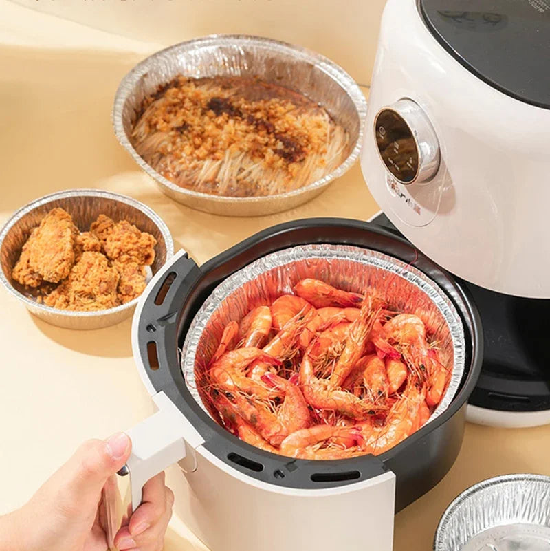 Air Fryer Aluminum Foil Pan Kitchen Supplies Food Containers Square Oven BBQ Tray Oil-proof Non-stick Kitchen Baking Tools