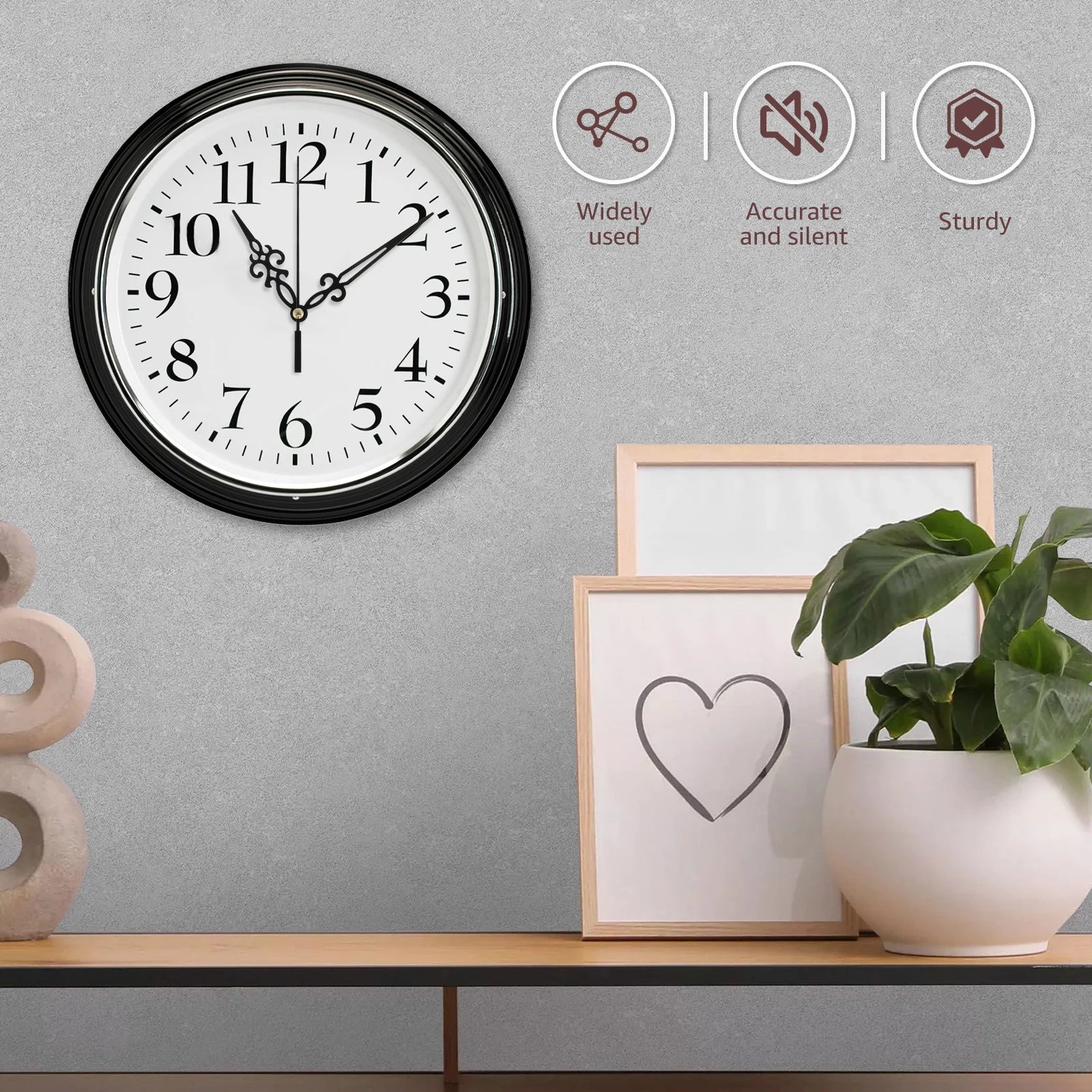 Clock Movement Mechanism with 10 Styles Aluminium Clock Hands DIY Quartz Wall Clock Battery Powered Silent Quartz Clock Movement