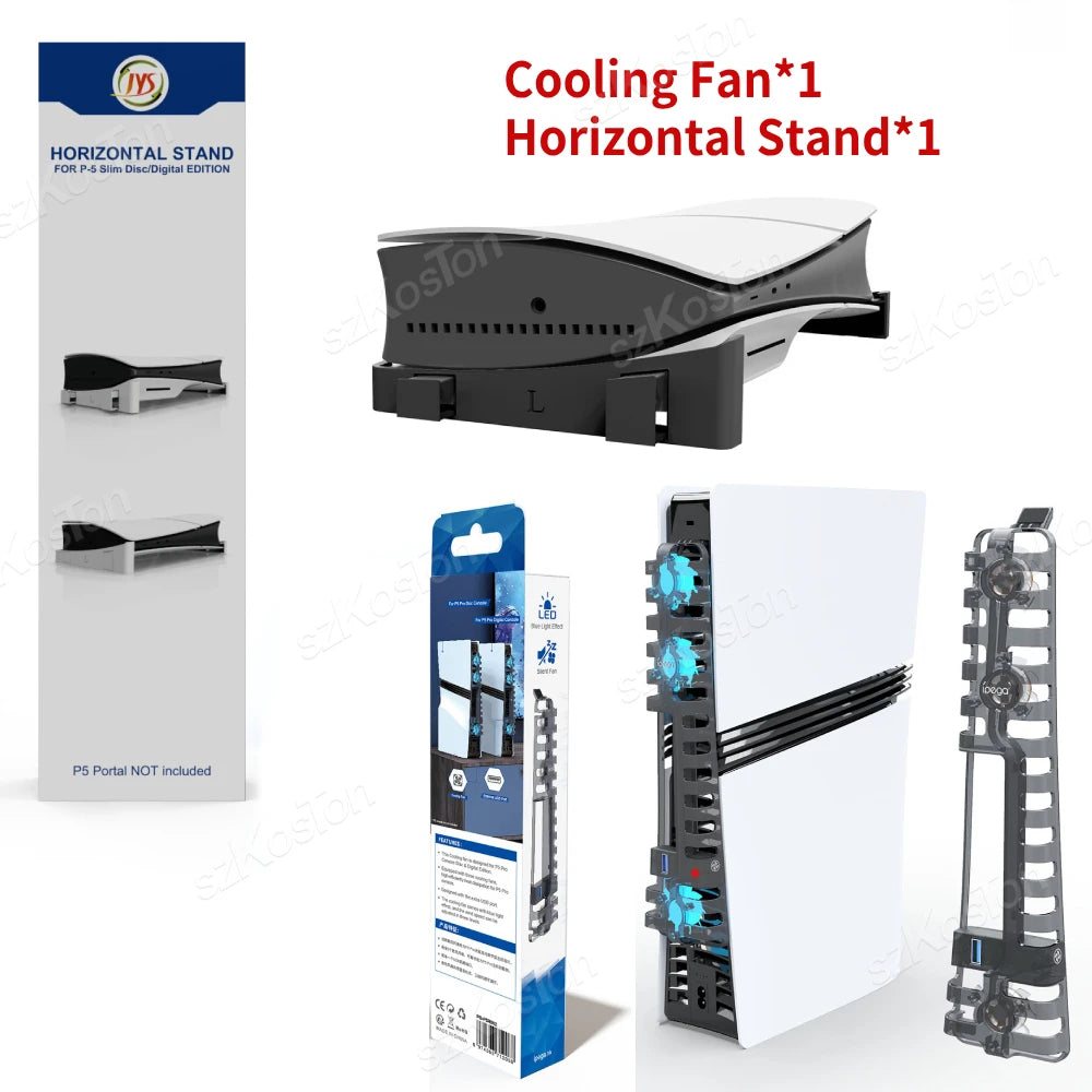 Smart Cooling Fan for PS5 Pro&PS5 Slim Console Automatic Temperature Sensing Adjust Speed for PlayStation5 Pro Games Accessories