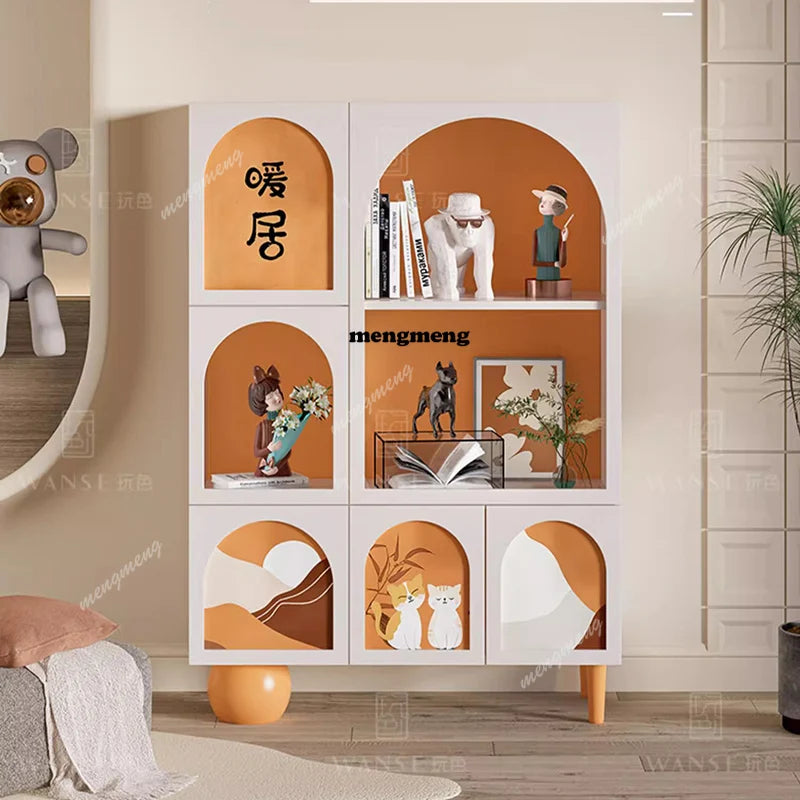 MM02 Bedroom Storage Living Room Cabinets Decor Shelf Bookcase Garden Living Room Cabinets Wood Display Gabinete Trendy Furnitur