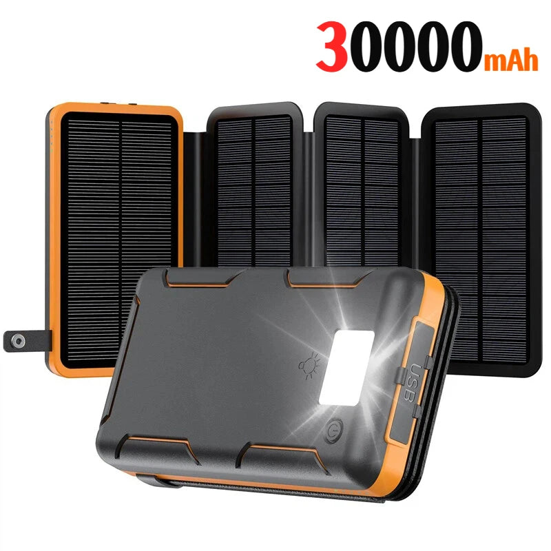 500000mAh Solar Power Bank 120W Large Capacity Super Fast Charging with Flashlight External Battery for iPhone Huawei