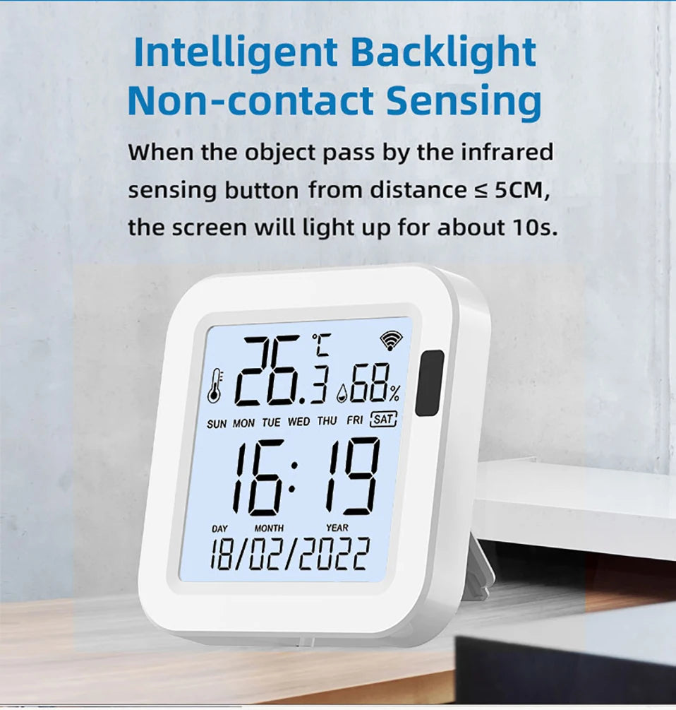 Smart Thermometer hygrometer Tuya WiFi Temperature and Humidity Sensor With Backlight APP Remote Control Work with Tuya Alexa