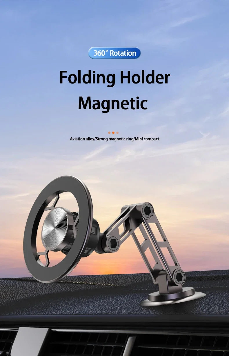 Metal Magnetic Car Phone Bracket with 360° Degree Rotating Accessory Foldable Ventilated Magnet Gps Cars Accessories for Phones
