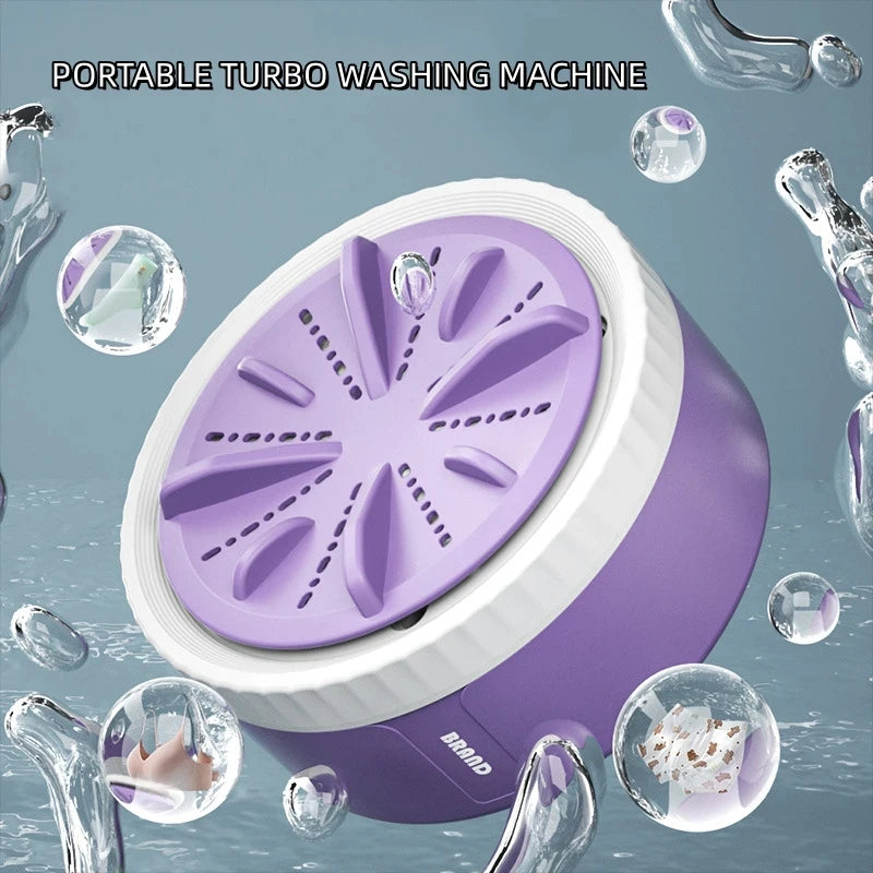 HOMEFISH Mini Washing Machine 3 Gear Timing Rotating Turbine for Underwear Socks Baby's Clothes - Compact Laundry for Travel