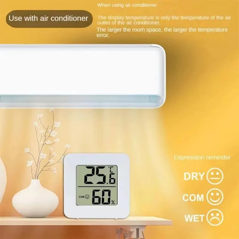 3.2inch Large LCD Digital Thermohygrometer Ultra-thin Simple Smart Home Electronic Digital Thermometer Hygrometer Wall Clock