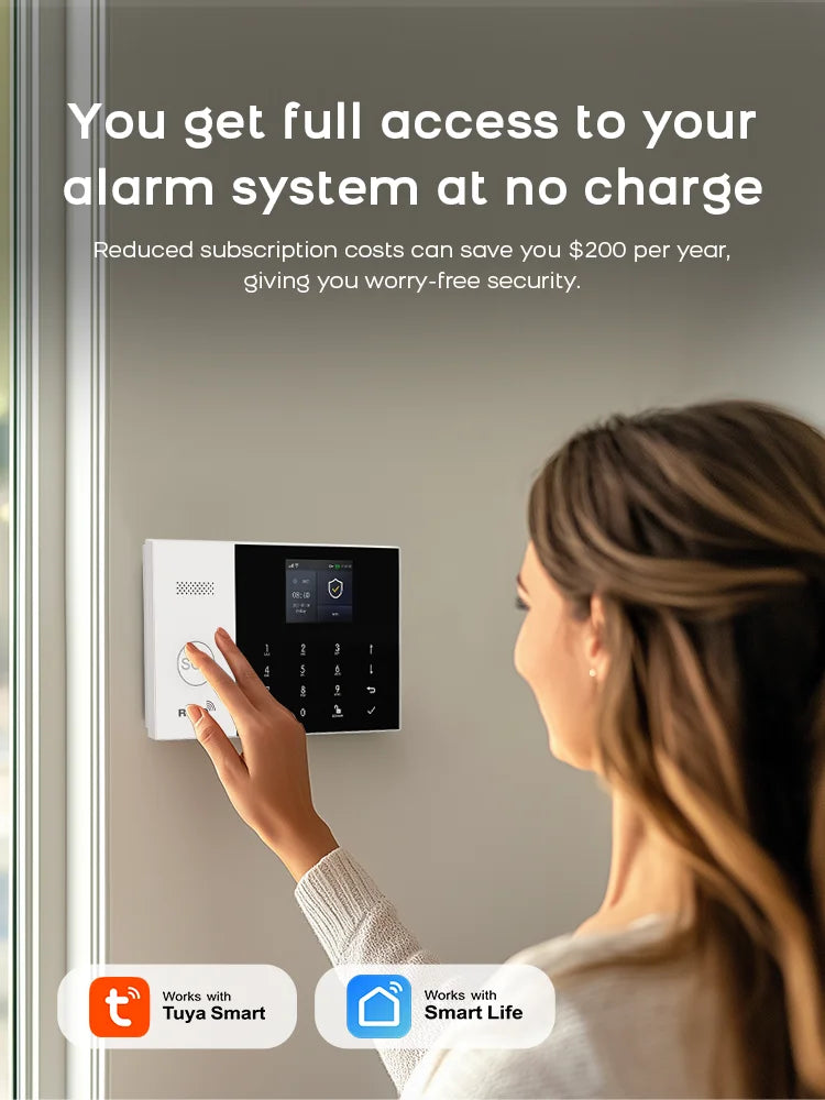 4G Alarm System Security Home WIFI Alarme Residencial Wireless Home Alarm For Tuya Smart Life With Door Sensor Work With Alexa