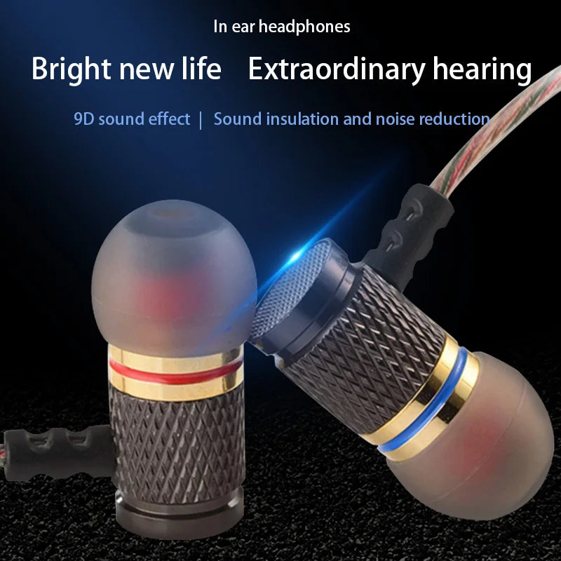 3.5mm Wired Headphones In Ear Headset Wired Earphones with Microphone Bass Stereo Earbuds Sports Headset
