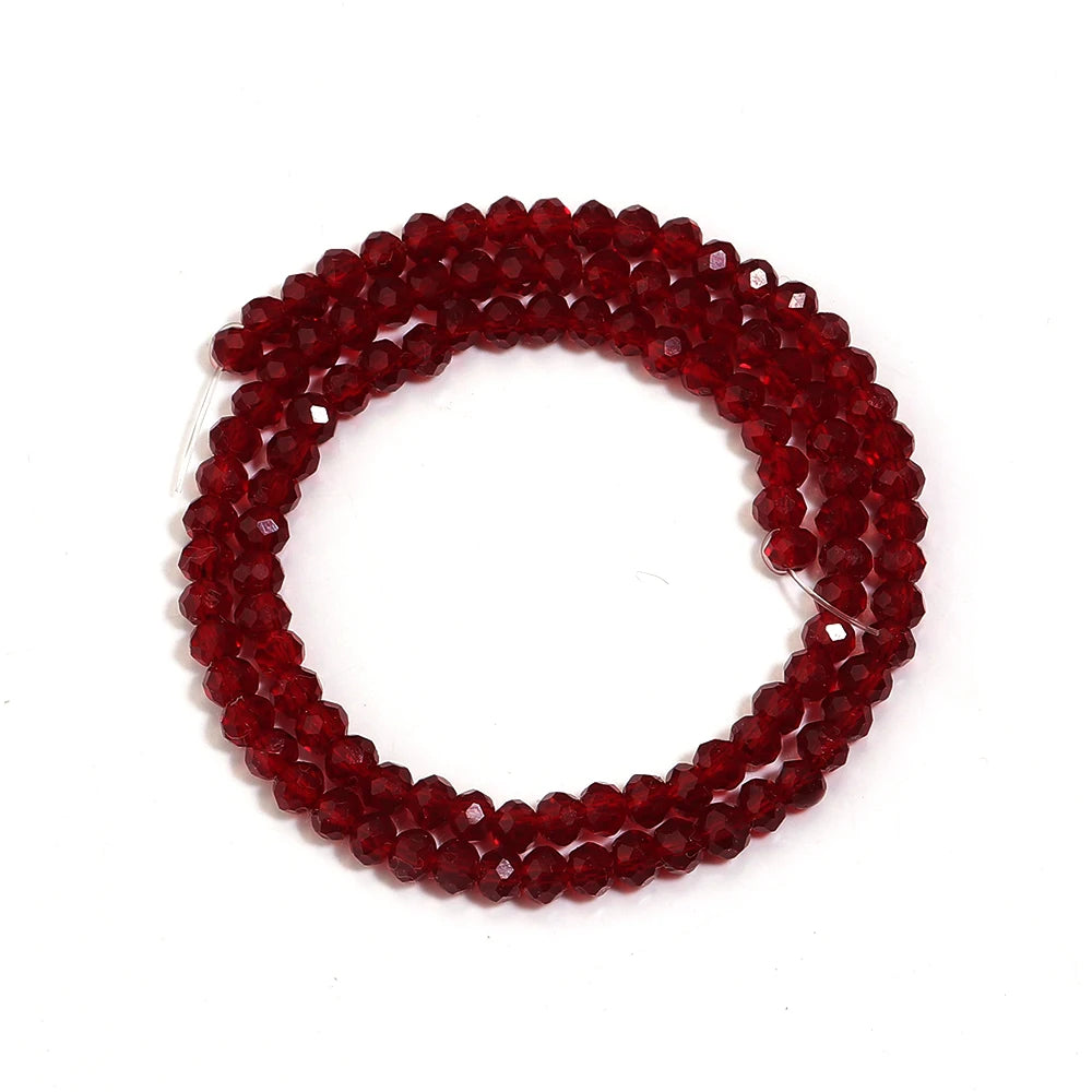 1strand/lot Pomegranate Red Faceted Crystal Beads Abacus Glass Beads Loose Beads For Jewelry Making DIY Necklace Bracelet