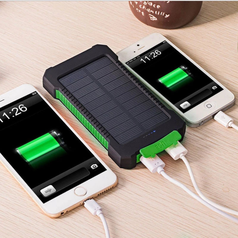 For Phone Camping Powerbanks Dual USB Travel Power Bank 500000mAh Waterproof Outdoor Solar Portable Solar Phone Charger Solar