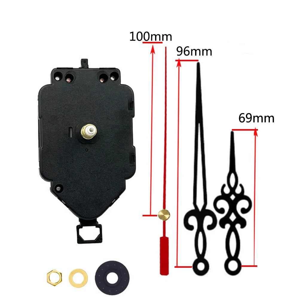 Silent Pendulum Clock Movement Mechanism Threaded Shaft Quartz Clockwork with Clock Hands DIY Wall Clock Kits Replacement