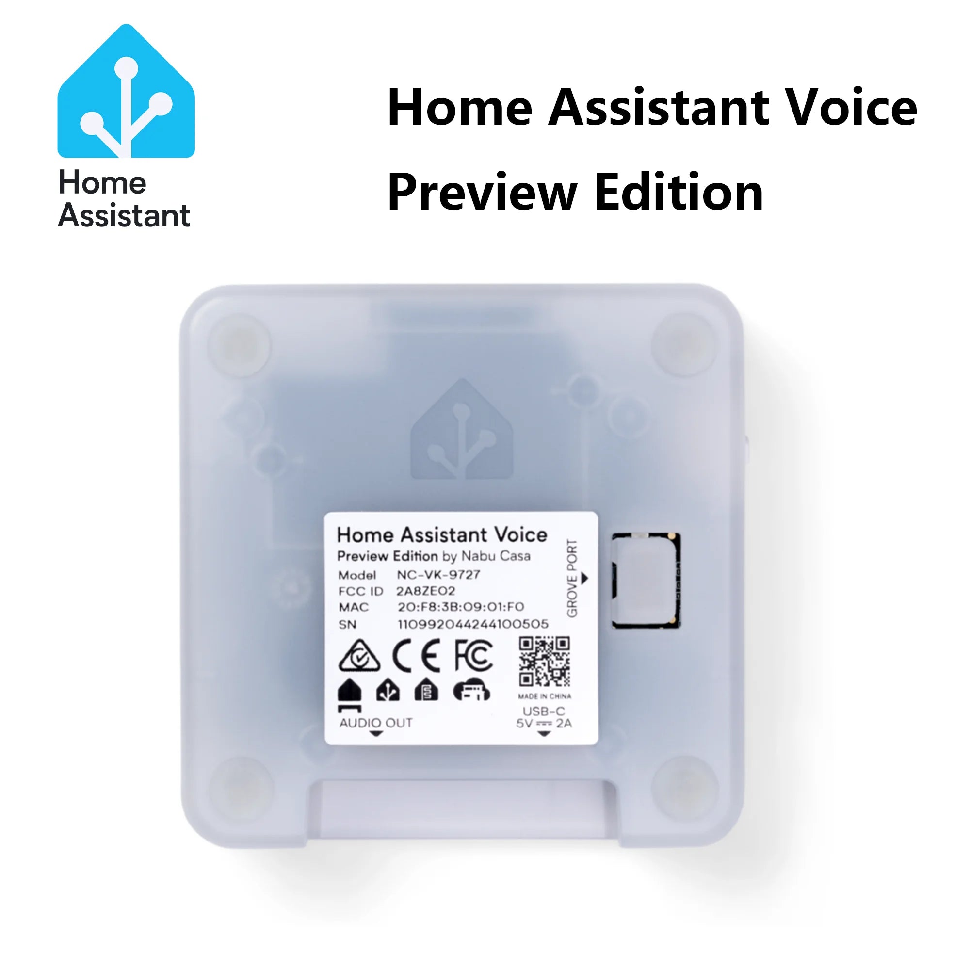 Home Assistant Voice Preview Edition ESP32-S3 SoC with 16MB of FLASH storage 2.4 GHz Wi-Fi  Bluetooth 5.0