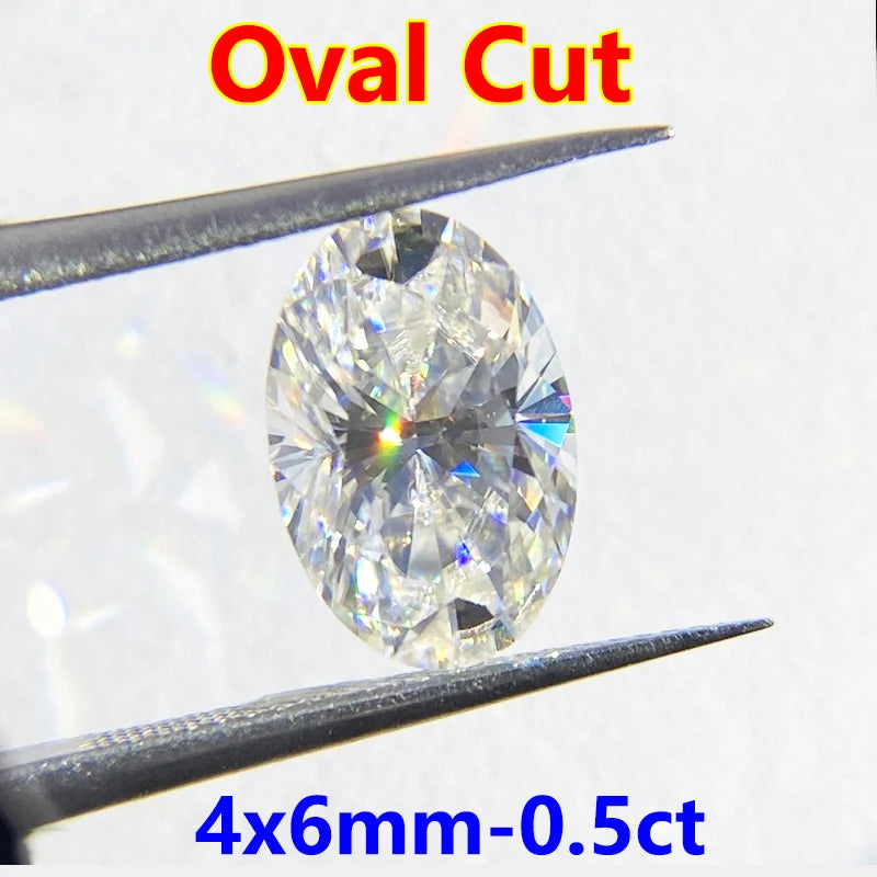DJMAX 0.1-30ct Rare Oval Cut Moissanite Loose Stone D Color Lab Grown Super White Certified Ellipse Oval Moissanite Diamond