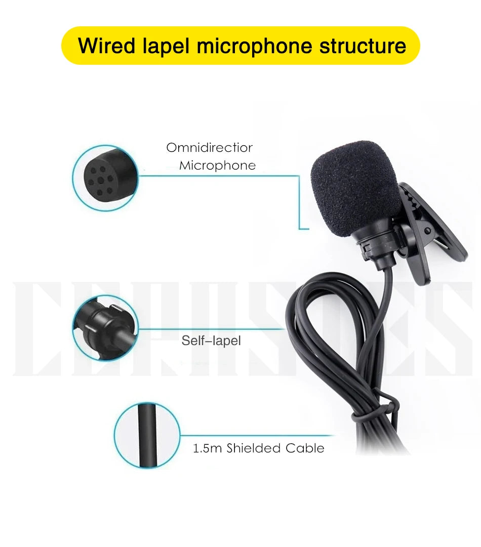 High-fidelity external wired microphone for cameras mobile phones computers Lighting Type-C Micro USB interface Microphone HD