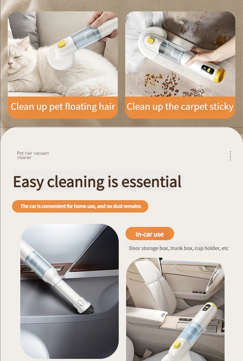 Multifunctional pet vacuum cleaner with advanced cyclonic technology for long lasting suction and pet hair removal