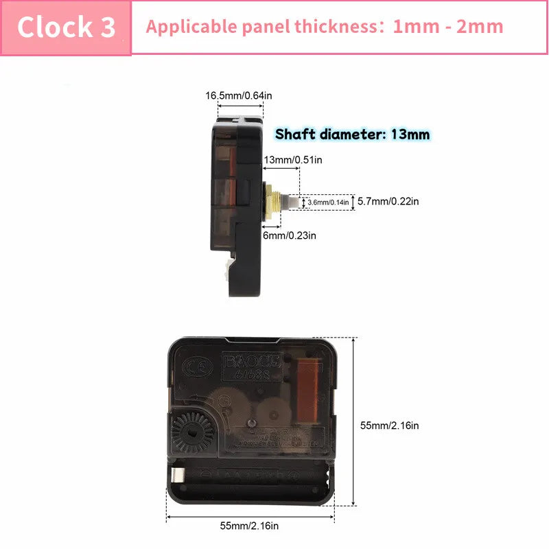 Wall Clock Movement Mechanism Clock Hands Long Shaft Silent Quartz Movement Clockwork Table DIY Watches Repair Tools