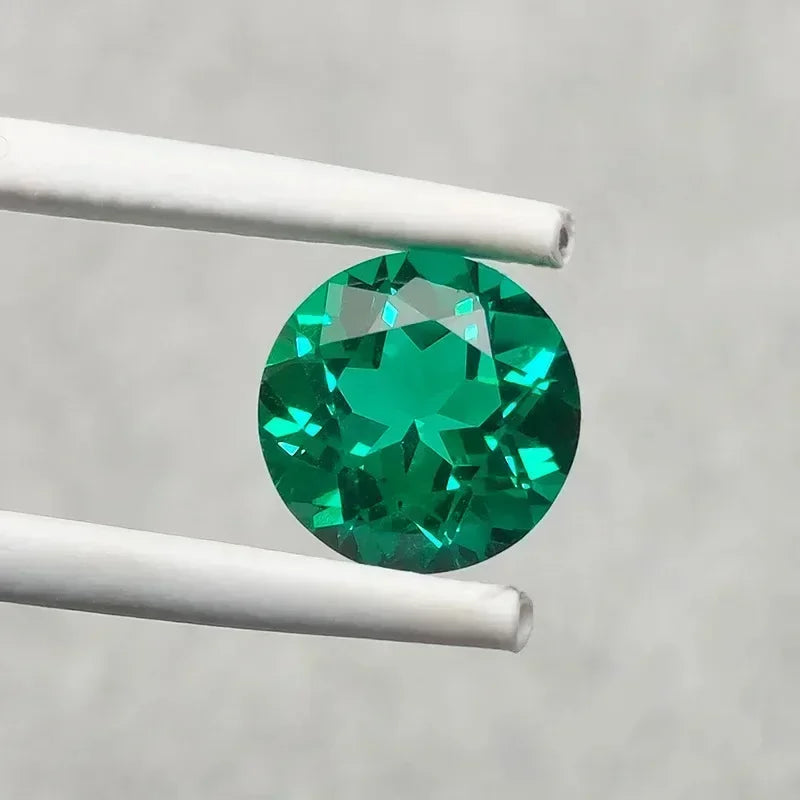 Lab Grown Columbia Emerald Round Shape Hand-cut Gemstone VVS1 for Jewelry Rings Earrings Making Selectable Certificate