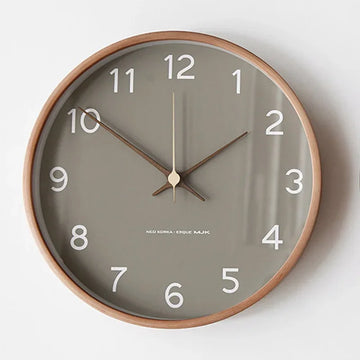 Clocks Solid Wood Transparent Glass Wall Clock Living Room Home Fashion Wall Hanging Light Luxury Nordic Simple Clock