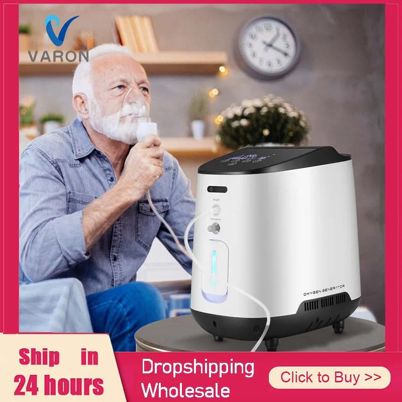 VARON 1-7L/min Oxygen Concentrator Machine Generator Portable Oxygen Making Machine Without Battery Air Purifier AC 220V/110V
