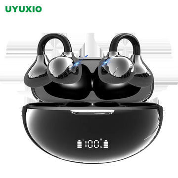 UYUXIO BT 5.4 Clip on Wireless Earbuds 72H Play Time Long-Battery Life Headphone OWS Open Ear Waterproof Earphone for Sport