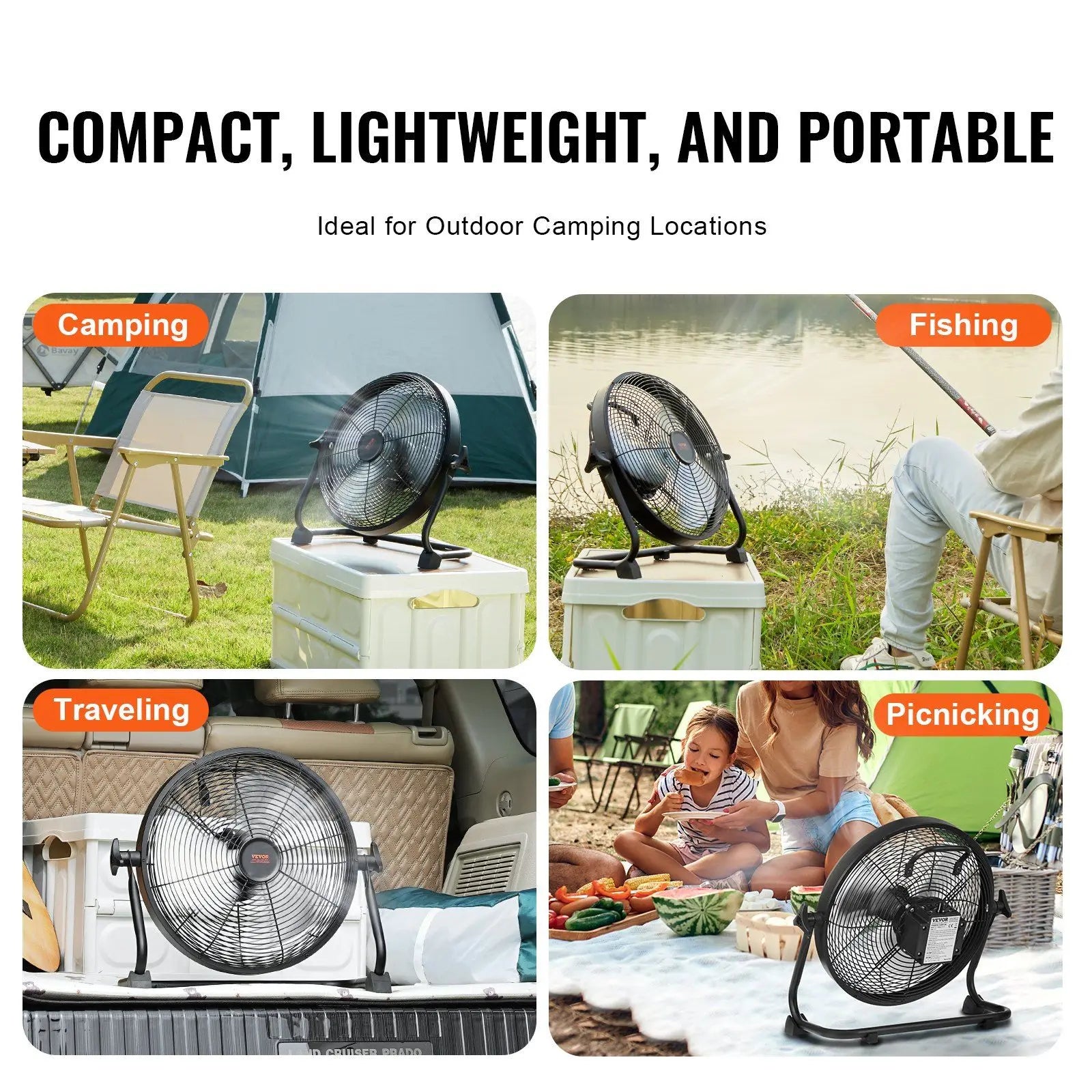 Cordless Fan 12 in, Portable Quiet Personal Fan for Home or Office, 360 Degree Manual Pivoting Head, Stepless Speed Regulation H