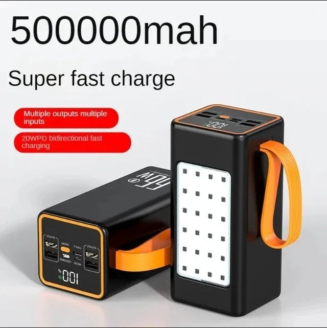 500000mah 100000mah 200000mah 300000mah Upgraded Version Super power bank fast charge with LED Super Large Capacity