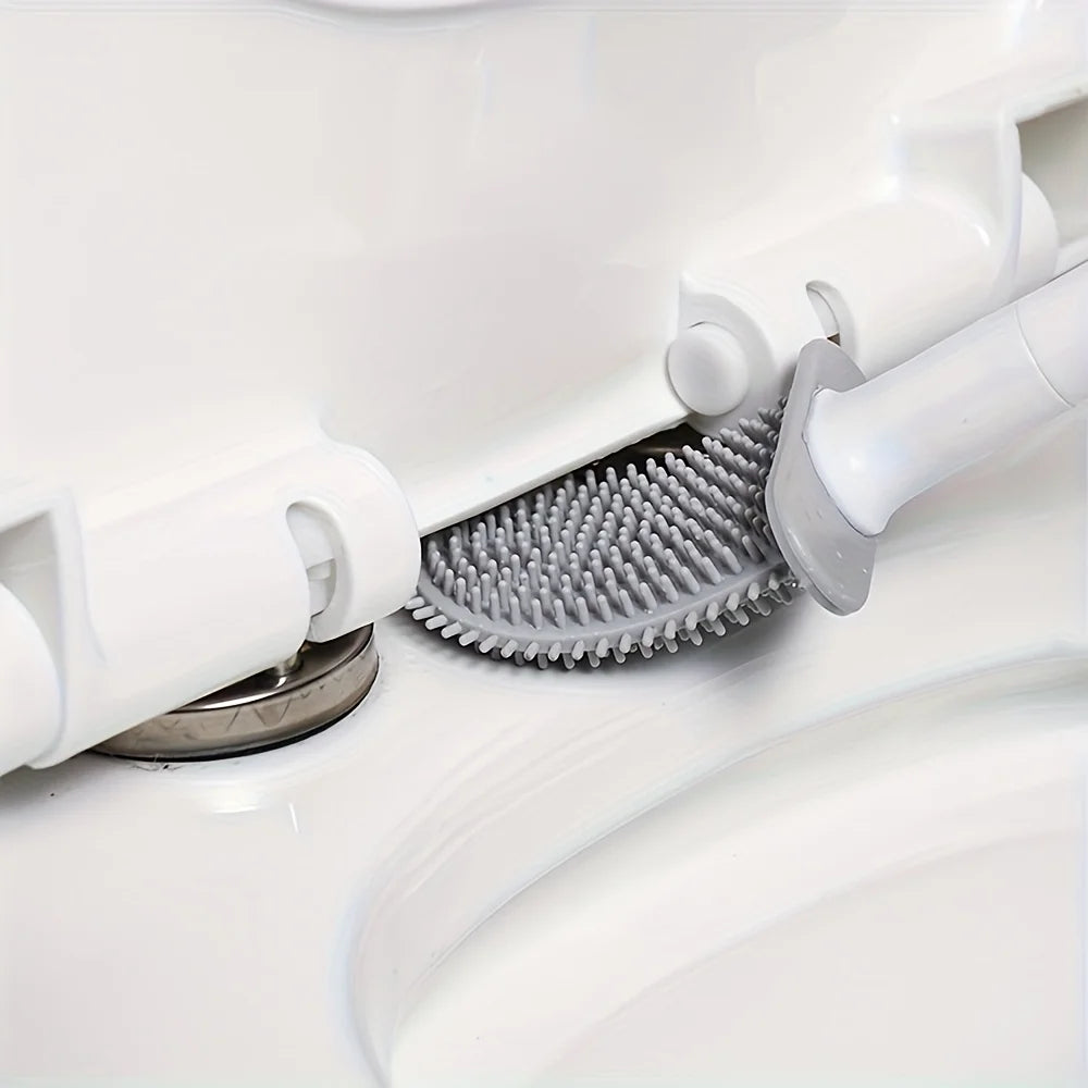 1pc Household Toilet Brush, Wall-Mounted Bathroom Cleaning Brush, No Electricity Required, Bathroom Accessories Cleaning Tool