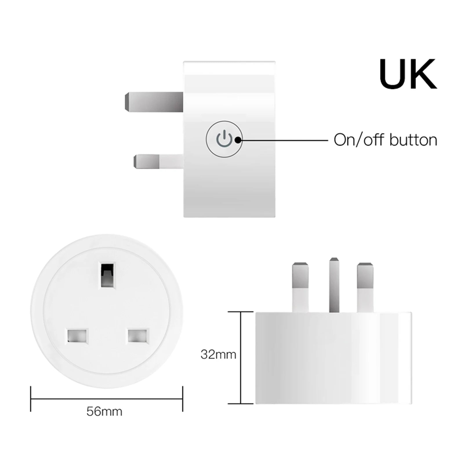 MOES WiFi Smart Power Socket Plug Brightness Adjust Timer For Tuya Smart Life App,Amazon Alexa Google Voice Control EU/UK/US