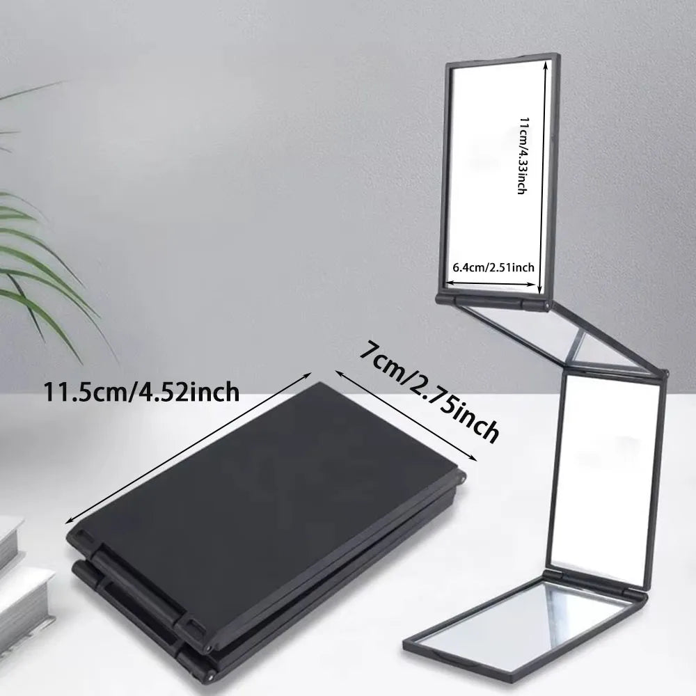 4 Way Mirror 360 Degree Handheld Desktop Portable Foldable Makeup Mirror For Self Hair Cutting Makeup Mirror Convenient and prac