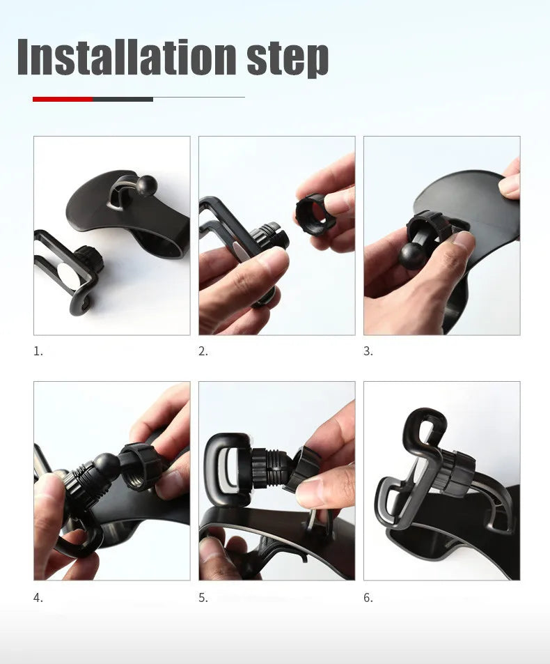 Car Phone Holder Stand Universal Dashboard Car Back-Clip Mount GPS Mobile Phone Support 360 Rotatable Car Bracket for Navigation