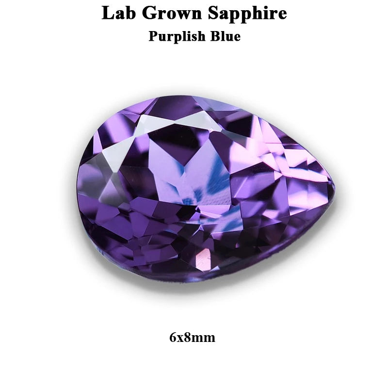 Lab Grown Sapphire Pear Cut Multiple Colors Available VVS1 Gemstone DIY Jewelry Making Materials with Selectable Certificate