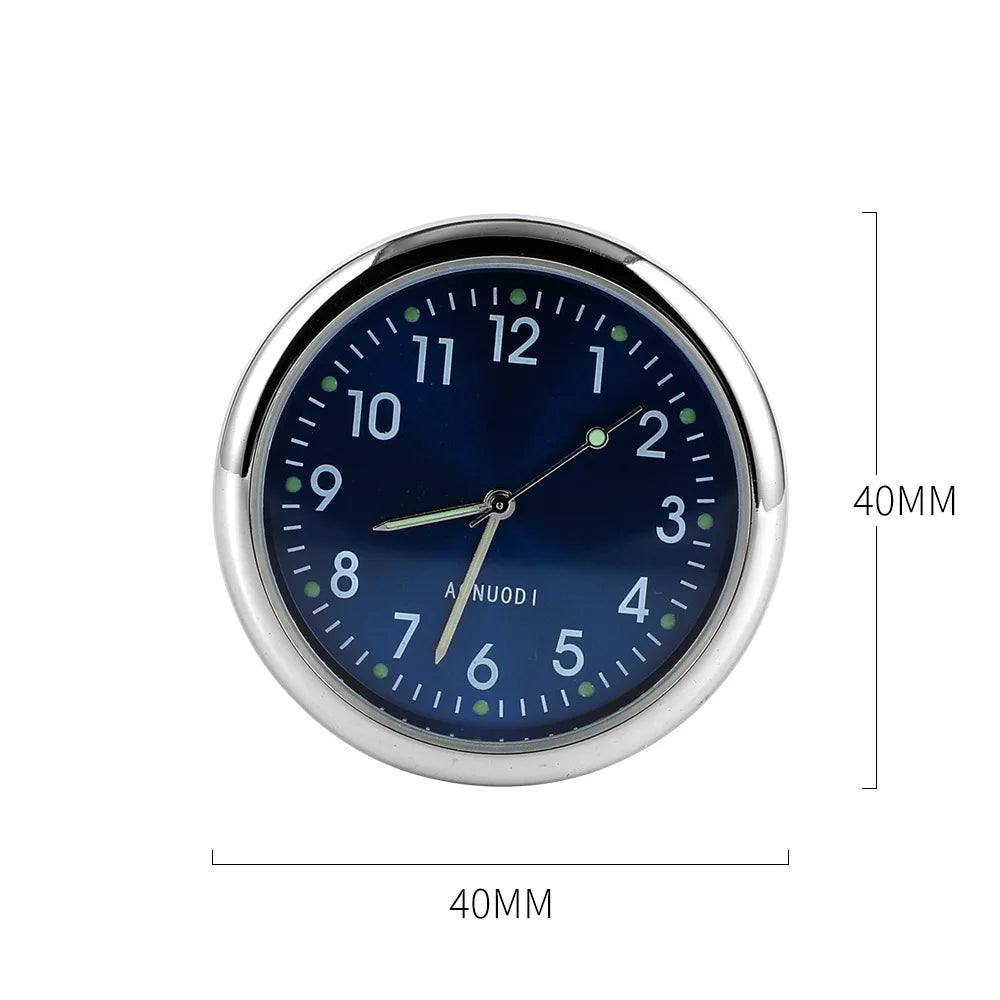 Car Clock Luminous Auto Ornament Mini Automobiles Internal Stick-On Digital Watch Mechanics Quartz Clocks 40mm 43mm