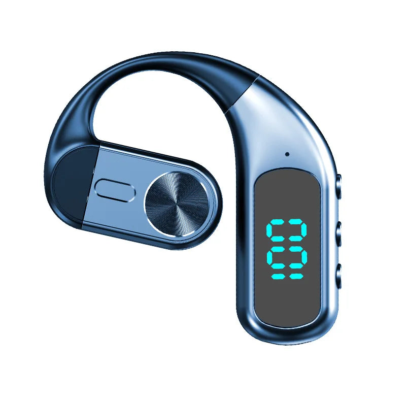Single Ear Bluetooth 5.5 Wireless Earphone LED Display Ear-Hook Headset 180° Rotatable Wireless Earbuds Waterproof Sport Headset