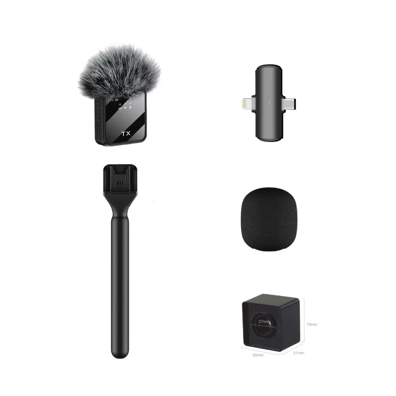 Wireless Interview Mic Professional Handheld reporter Microphone for iPhone Smartphone content creator Broadcast iOS Android mic