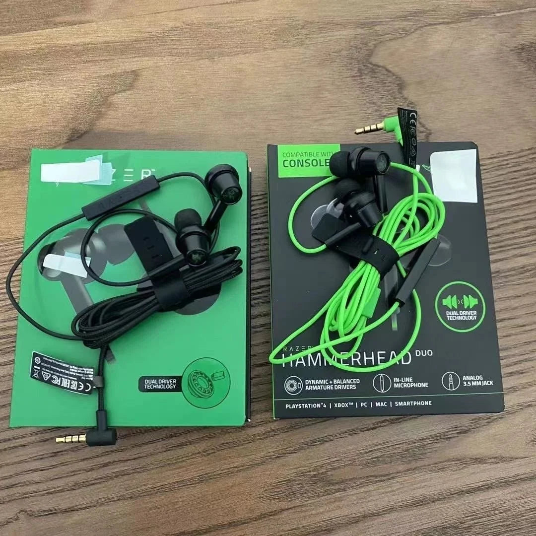 Razer Hammerhead Duo Earphone Compatible with Console High Quanlity Wired Headphones In-ear Wired Earphones