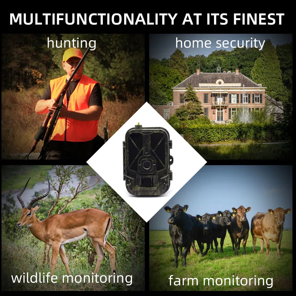4K Live Stream Trail Camera 4G  30MP APP Clould Service Hunting Cameras 8000Mah Li-Battery Night Vision Photo Traps HC940PROLI