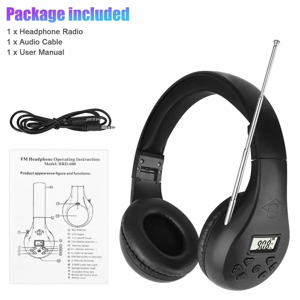 Portable FM Radio Headphone Radio Receiver Stereo Headset Radio Earphone Receiver For Conference Simultaneous Interpretation