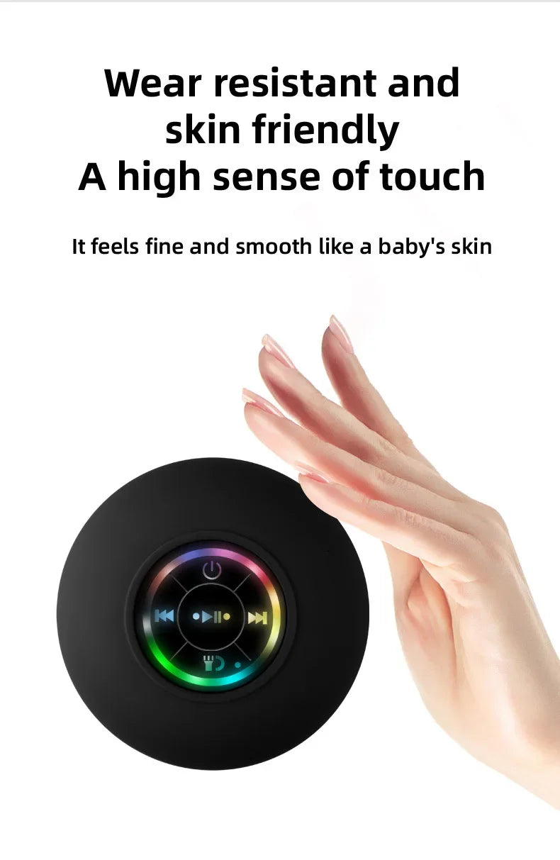 New Bathroom Waterproof Wireless LED Bluetooth Speaker Large Suction Cup Mini Portable Speaker Outdoor Sports Stereo Speaker