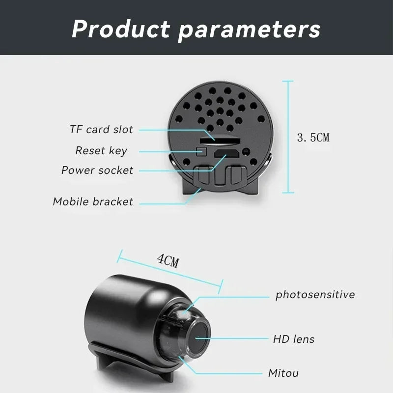 Mini 1080p HD Smart Camera Wireless Surveillance Security Video Cam Night Vision Motion Detect Camcorder Smart Home Cam Monitor