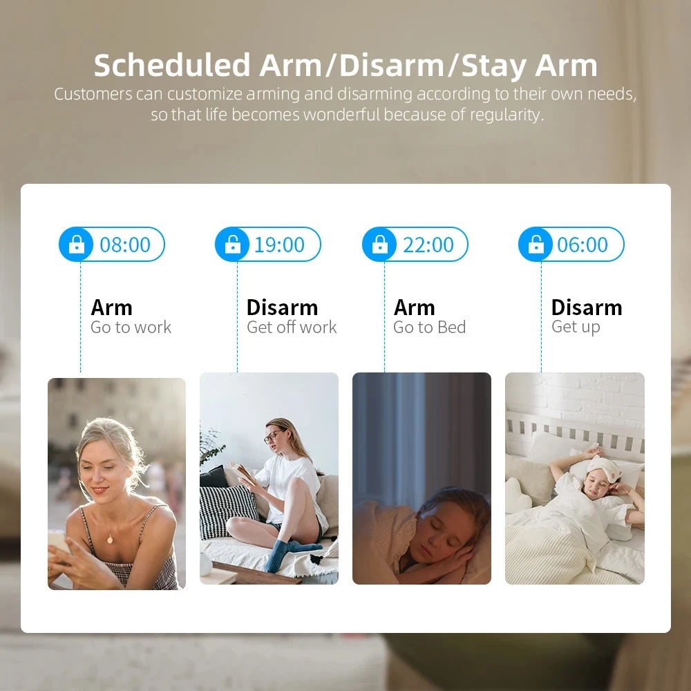 GSM WiFi Smart Alarm System Wireless DIY Smart Home Security System With APP Control Works with Alexa for Houses Apartments