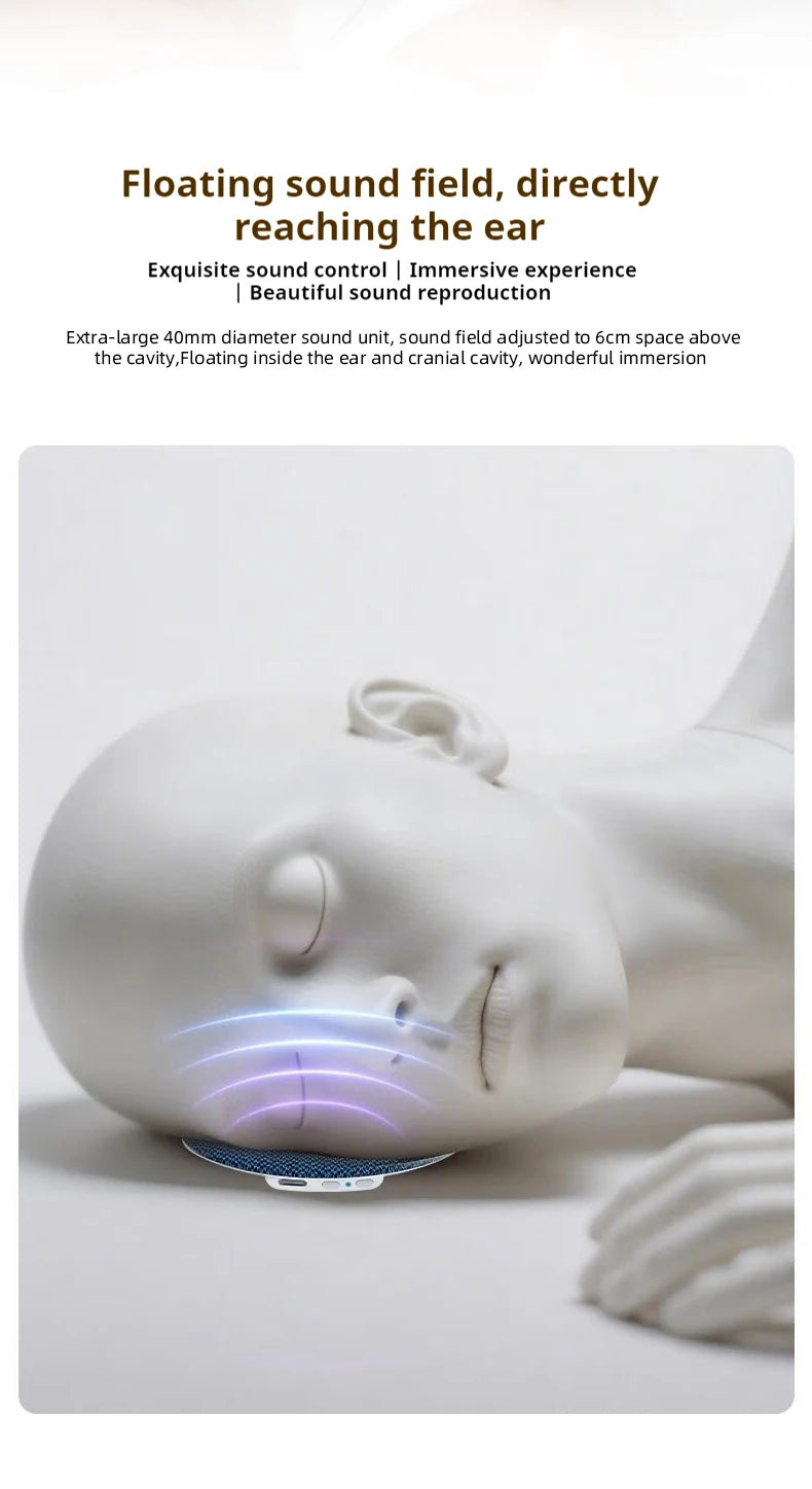 Bluetooth 6.0 Pillow Speaker for Sleeping, Ultra-Thin Under Pillow Sound Machine with White Noise HiFi Stereo Audio