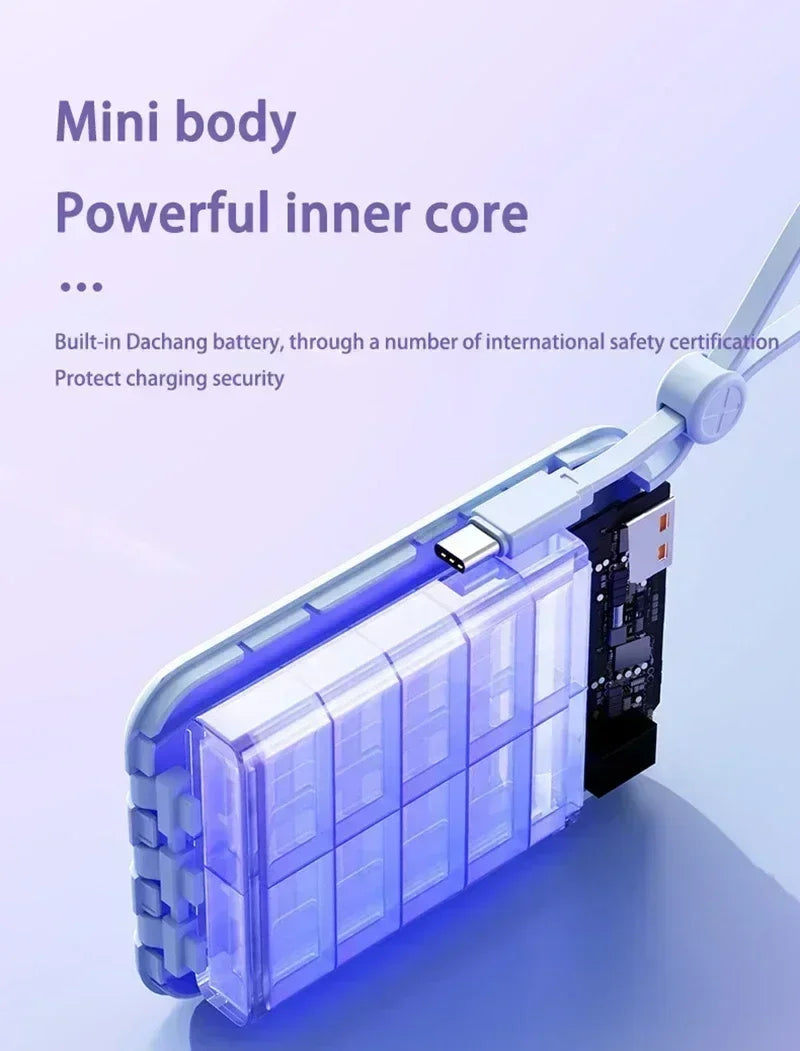 Large Capacity 500000mAh Power Bank 120W 4-in-1 Cables Intelligent Digital Display Portable  Powerbank for iPhone