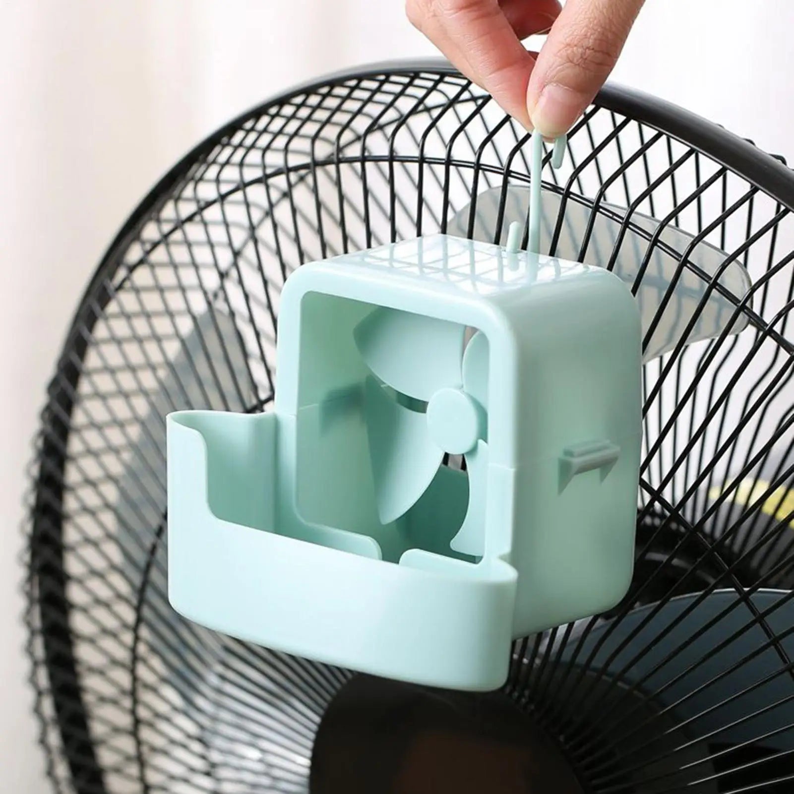 Electric Fan Hanging Cooling Tool with 4 Ice Cup Household Floor Fan Mist Cooling Adapter Hangable Ice Holder Cooler Accessories