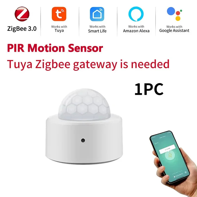 Tuya Zigbee 3.0 PIR Motion Sensor Detector Infrared Smart PIR Sensor Wireless Home Alarm System Works with Alexa Smart Life App